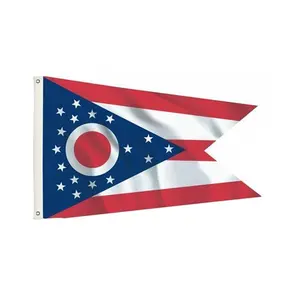 Bandera del estado de Ohio personalizada de alta calidad, bandera para interiores y exteriores con ojales para colgar