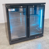 Mini-réfrigérateur de bar pour hôtel, armoire réfrigérée commerciale pour boissons, portes en acier inoxydable 304, contrôle numérique sans givre