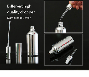 5ml-100ml Rỗng UV mạ điện Bạc dầu nước hoa bơm lại tinh dầu nhỏ giọt chai thủy tinh rỗng bao bì container - Product Image 2