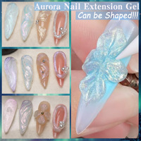 Gel de Extensión de Uñas Sólido Aurora de 15g, Gel de Escultura 3D Moldeable, No se Pega a las Manos, Curado con UV LED, Gel de Tallado Aurora para Arte de Manicura DIY