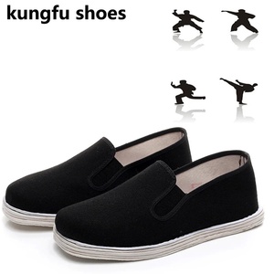 Chaussures d'entraînement <span class=keywords><strong>Wushu</strong></span> à semelle en coton multicouche noire <span class=keywords><strong>Shaolin</strong></span> Monk Tai Chi Baskets d'arts martiaux <span class=keywords><strong>Kung</strong></span> <span class=keywords><strong>Fu</strong></span> Chaussures de sport en tissu - Product Image 4