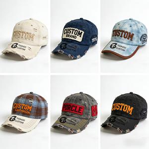 Gorra de béisbol desgastada 2026 de sarga impermeable con parte superior suave, visera larga, vaquera lavada, color sólido, estilo retro streetwear, bordado 3D, Dad Hat - Product Image 2
