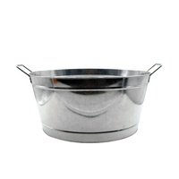 Seau à glace ovale en fer galvanisé de 9,1 gallons pour fêtes et bars