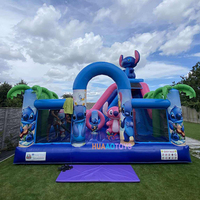 Château gonflable commercial d'extérieur avec toboggan, certifié CE, respectueux de l'environnement, capacité de 500 à 100 kg, parcours d'obstacles sur le thème des animaux