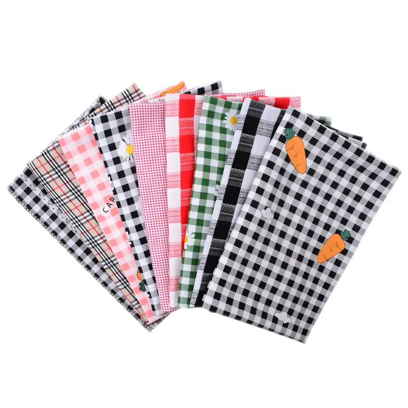 Nieuwe Plaid Rayon Zijde Doek Baby Kinderen Thuis Kleding Pyjama Gedrukt Katoen Zijde Stof