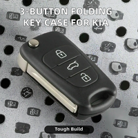 Hyundai/Kia 3 boutons coque de clé à rabat pliante étui de clé à distance de voiture pour I20 I30 I35 Ix35 Elantra Sportage Sorento
