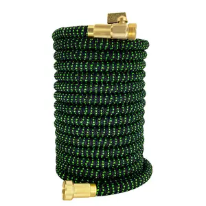 Garden Hose Upgraded Expandable, Retractable, Kink-Free Water Hose With 3/4'' Solid Brass Fitting Connectors For Yard Watering &