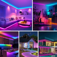 Bande LED COB RGB intelligente à haute densité 576 LED, adressable WS2811, flexible, pour éclairage d'ambiance RGB de salle de jeu - Vente Flash