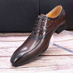 Zapatos Oxford de Cuero Genuino para Hombre 2026, con Punta Cerrada, Diseño de Puntos, Formales para Negocios y Bodas - Product Image 2
