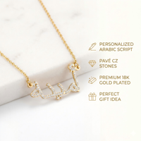 Collier personnalisé avec nom arabe en acier inoxydable, micro-pavé de zircon cubique, délicat et personnalisable pour le dropshipping