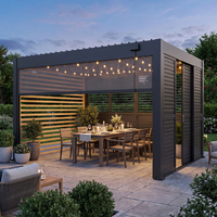 Système de pergola en aluminium imperméable Greenawn, pergola autoportante à lames orientables, pergola électronique avec écran