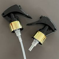 Pulvérisateur miniature à gâchette en plastique noir électroplaqué or/or UV, qualité supérieure, 24/410 28/410, en aluminium