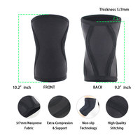 Vente en gros de coussinets de compression d'haltérophilie de fitness noirs design 7mm manchons de soutien du genou pour la salle de sport