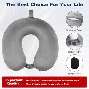 Oreiller de voyage en mousse à mémoire d'<span class=keywords><strong>avion</strong></span> en forme de U Support de <span class=keywords><strong>cou</strong></span> confortable avec fonction de roulement de maintien de compresse pour les longs vols - Product Image 3