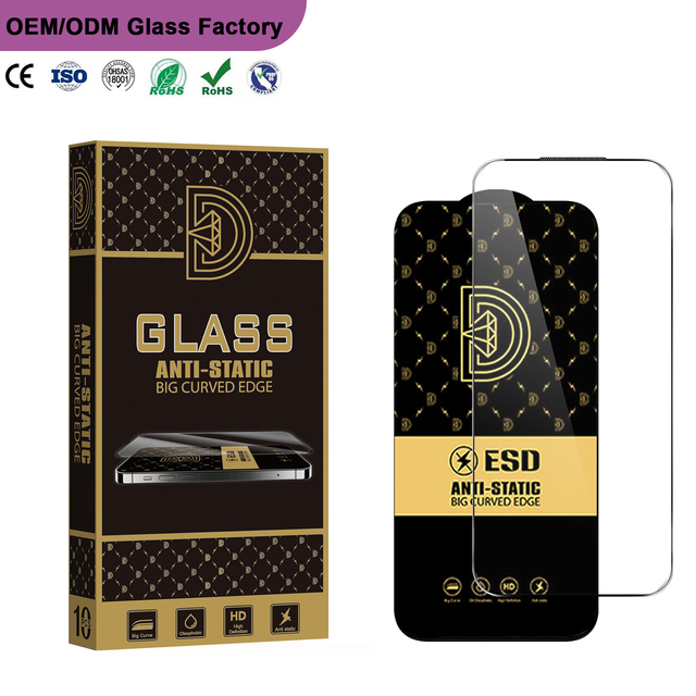 Factory Wholesale HD 2.5D Anti-Static Anti-Scratch Anti-Dust Tempered Glass Screen Protector for iPhone 13 14 15 16 17 Pro Max