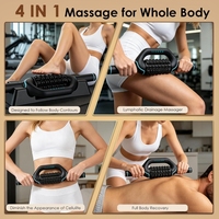 Masseur percussif à faible bruit rechargeable, 6 vitesses, rouleau de massage mains libres pour la remise en forme, la salle de sport et le drainage lymphatique