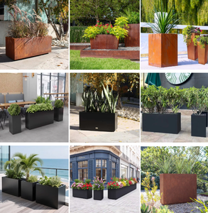 Jardinières sur mesure de grande taille pour jardin, en métal et acier, pots de fleurs d'extérieur de grande taille - Product Image 6