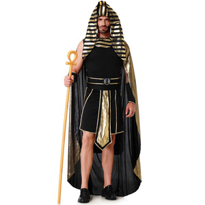 Antiguo Egipto Cleopatra Drama moderno Faraón Cosplay Medieval faraones <span class=keywords><strong>egipcios</strong></span> traje negro Halloween <span class=keywords><strong>para</strong></span> hombre - Product Image 5