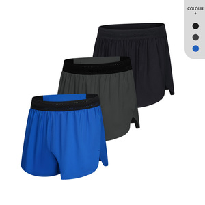 <b>Men</b> Marathon Running <b>Shorts</b> 3 Inch Quick Dry Gym Athletic Workout <b>Short</b> <b>Shorts</b> <b>Men</b> <b>With</b> Liner and Zipper <b>Pockets</b> - Product Image 4
