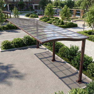 WE LEAD Carport moderne en aluminium avec toit en arche, structure en aluminium thermolaqué, pour un seul véhicule, imperméable, structure extérieure - Product Image 6