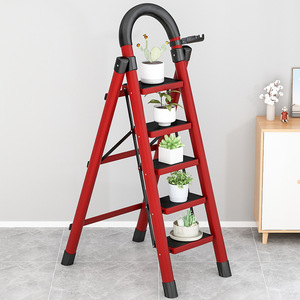 Portable Lift Foldable Red <strong>Step</strong> Ladder <strong>Platform</strong> Ladder <strong>Work</strong> <strong>Platform</strong> Steel Foldable Household Ladder