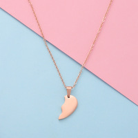 Valentijnscadeau Gepersonaliseerde Sieraden Stijlvolle Lege Hanger Roestvrij Staal Passende Gebroken Hart Paar Ketting voor rs