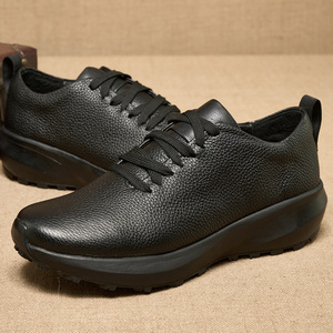 Chaussures de randonnée pour hommes en cuir de vache, bout rond, semelle extérieure en caoutchouc, semelle intermédiaire en EVA, confortables, toutes saisons - Product Image 3