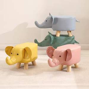 Tabouret éléphant pour enfants, siège en mousse souple avec pieds en bois, design animal mignon, décoration de salon, meubles pour enfants - Product Image 3
