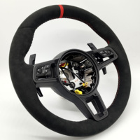   Volante con Diseño de Remaches Calefactables para Porsche 718 911 GT3 Cayenne Macan Boxster Cayman Taycan Panamera Carrera