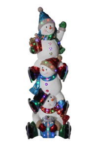 ตุ๊กตาหิมะสามตัวซ้อนกันพร้อมไฟ LED - Product Image 2