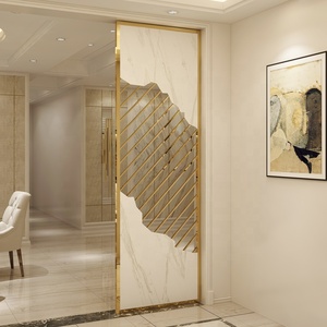Biombo Decorativo Dorado Brillante para Hotel, Separador de Habitaciones de Acero Inoxidable - Product Image 6