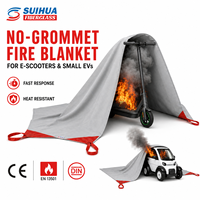 Couverture anti-feu pour trottinette électrique 4*5m, gris, en fibre de verre enduite de silicone pour la protection thermique des batteries au lithium