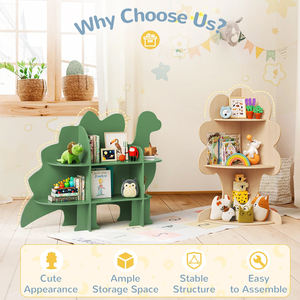 3-Stöckiges Eck-Bücherregal aus Naturholz für Kinder und Kleinkinder, Bücherregal-Organizer, Kinderbücherregal aus Holz, Baby-Bücherregal und Spielzeugaufbewahrung - Product Image 6