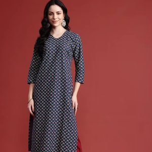 Mujer Motivos étnicos Impreso Kurta - Product Image 1
