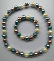 Collar anudado con cierre magnético para mujer, joyería de perlas de concha grande de lujo, 14mm
