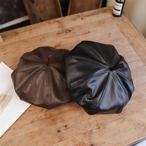 Factory Wholesale Custom French Pu Leather Hat <strong>Beret</strong> <strong>for</strong> <strong>Woman</strong> - Product Image 4