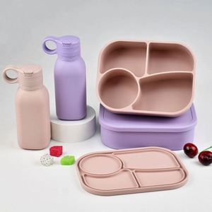 Ideas de Productos Nuevos 2025, Lonchera de Silicona Personalizada, Apta para Microondas, Hermética, Libre de BPA, para Niños y Adultos, con Compartimentos para Agua - Product Image 1
