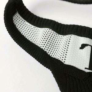 Factory Direct Hot Sale Summer Knitted Letter Sun Visor Hat Women's Casual Breathable Comfort Striped Outdoor Sports Cap - Product Image 5