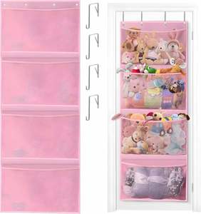 Grands sacs de rangement pliables et robustes pour jouets en peluche, écologiques, à suspendre sur la porte, pour chambre d'enfant et chambre à coucher - Product Image 1