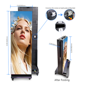 Pantalla LED Publicitaria Portátil P1.25 P1.86 P2.5, Tótem Móvil Plegable para Interiores y Exteriores, Tipo Kiosco - Product Image 4