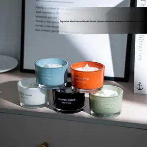 Bougie parfumée artisanale de luxe, respectueuse de l'environnement, à base de cire de soja, avec huiles essentielles et pierres précieuses, pour l'aromathérapie - Product Image 4