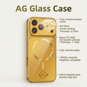 Étui de téléphone en PC magnétique antichoc au design doré de luxe pour - Product Image 1
