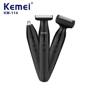 Kemei KM-114 Rasoir électrique professionnel <span class=keywords><strong>rechargeable</strong></span> pour hommes 3 en 1 pour le soin du corps, rasoir à barbe étanche USB, <span class=keywords><strong>coupe</strong></span>-poils de <span class=keywords><strong>nez</strong></span> - Product Image 1