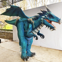 Jambes cachées grandeur nature Animatronic Dragon Costume accessoires de film réaliste marche bleu Dragon modèle