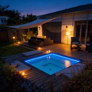 Mini Piscina Cuadrada de Fibra de Vidrio Personalizada con Mosaicos, Resistente a los Rayos UV y a la Corrosión, para Relajación en el Hogar, Spa de Natación al Aire Libre - Product Image 6