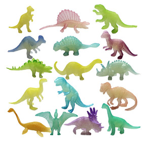 Wholesale Plastic Glow in the Dark <strong>Mini</strong> 16 PCS Luminous <strong>Dinosaur</strong> Toy Set - Product Image 1