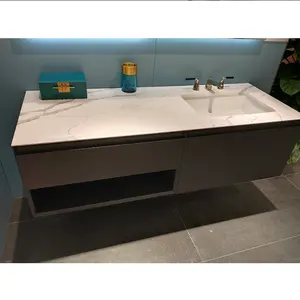 Basit tasarım modern banyo dolabı katı ahşap vanity
