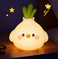 Lampe en silicone créative en forme d'oiseau ailé, rechargeable, à commande tactile et par claquement, pour enfants, décoration d'intérieur, veilleuse de chevet pour chambre à coucher