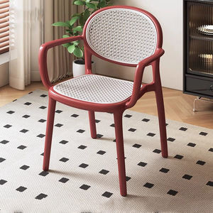 Nueva Silla de Comedor Apilable con Respaldo y Reposabrazos Extra Gruesos de Plástico para Uso Doméstico, en Restaurantes y Comercial - Product Image 1