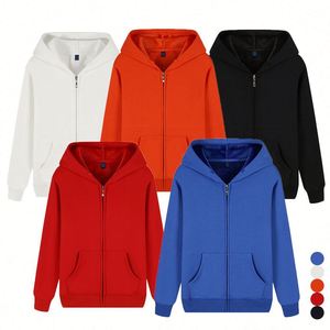 Sudaderas con capucha personalizadas de 500 g/m² con cremallera completa, al por mayor, extragrandes para hombre, con cuello estampado en serigrafía para invierno - Product Image 6